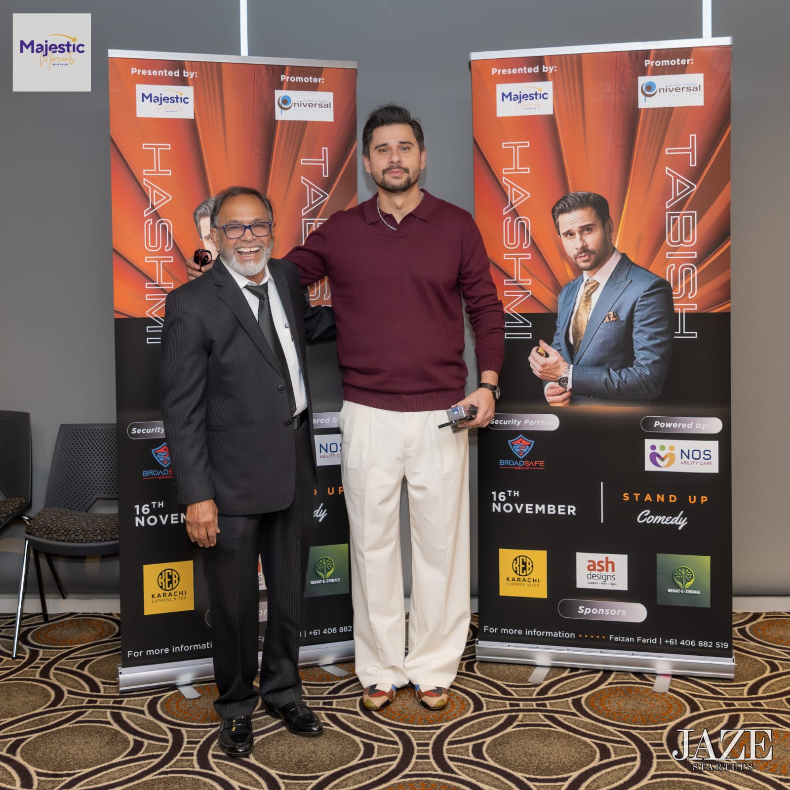 On stage at the Tabish Hashmi show in Sydney, where the Association's Engineering Industry Award was presented