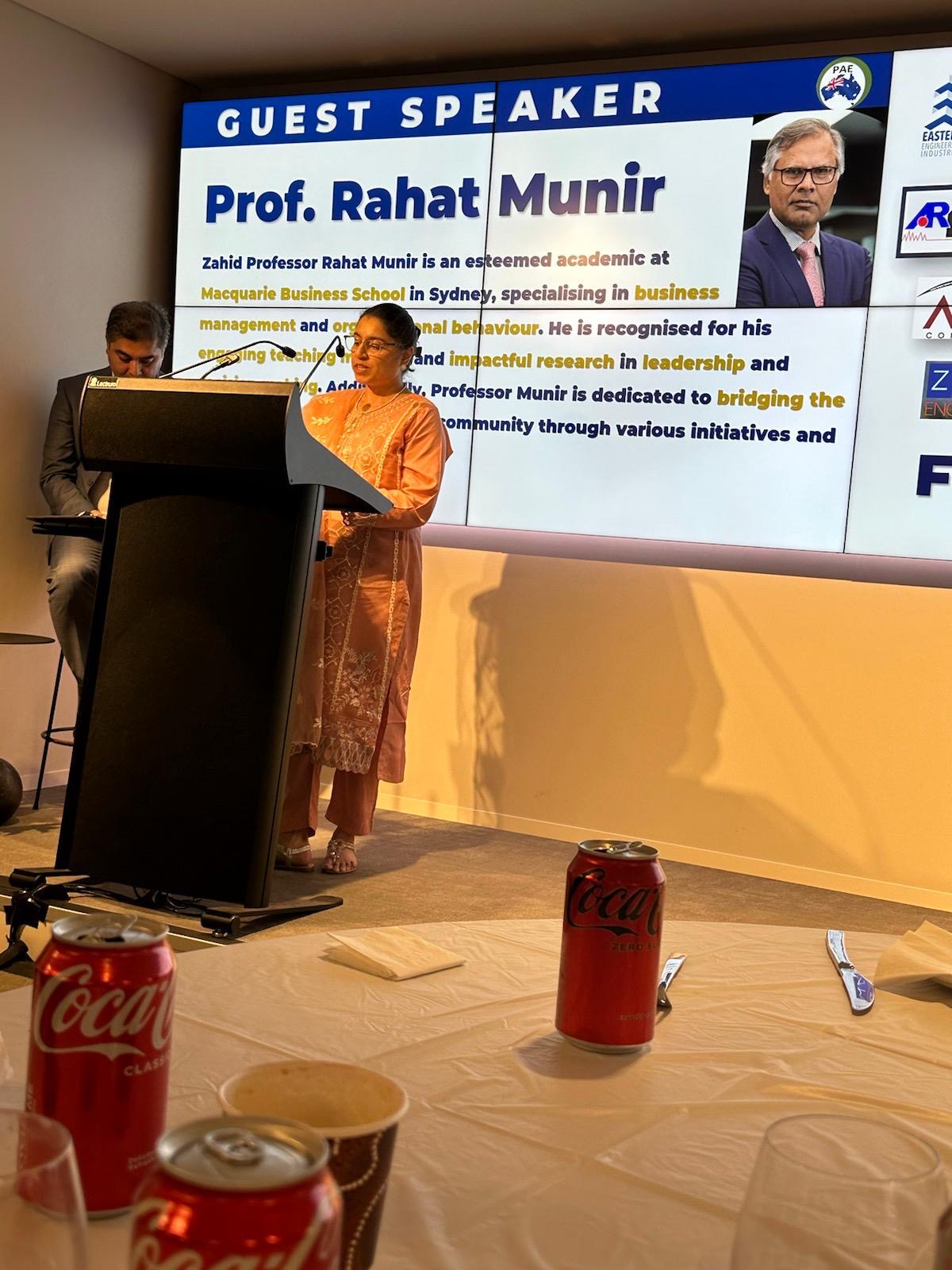 A guest being interviewed after the Annual Function 2024