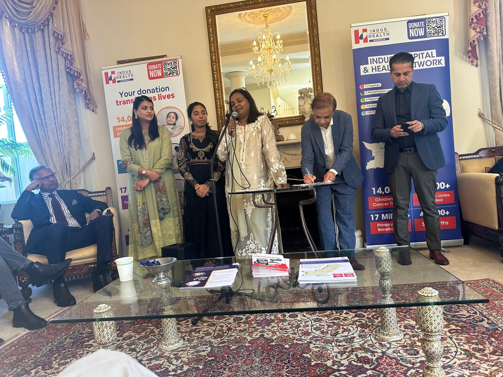 Guests at the Eid Milan and Indus Hospital fundraising lunch hosted by Dr Sayeed Khan and Ghazala Khan