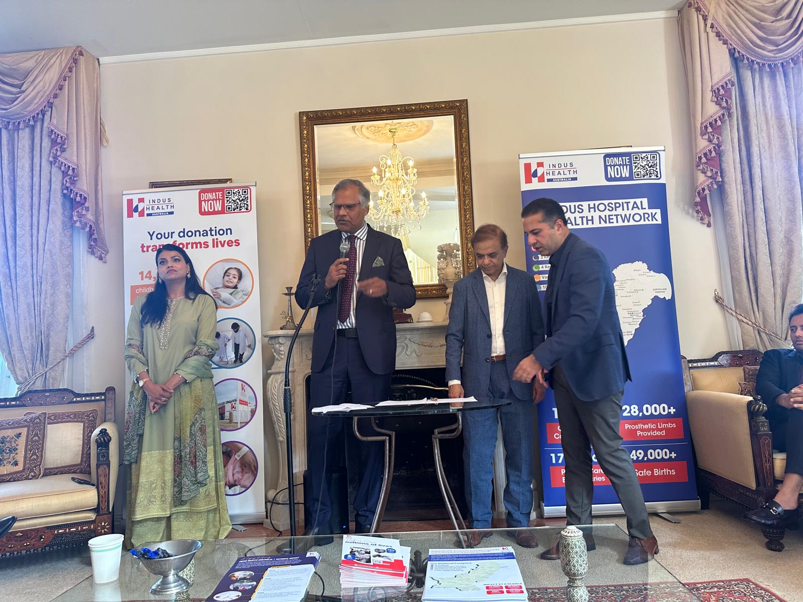 Guests at the Eid Milan and Indus Hospital fundraising lunch hosted by Dr Sayeed Khan and Ghazala Khan