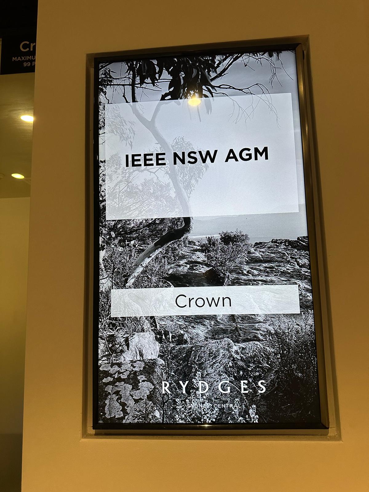 At the IEEE Annual General Meeting and function at the Rydges Hotel, Sydney